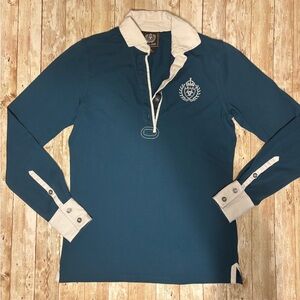 Ariat Teal and White Polo Shirt (M)